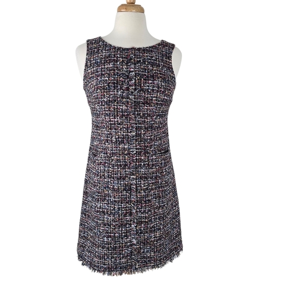 NWT Talbots Fringed Tweed Sleeveless Sheath Dress 6P Old Money Office Careerwear - Picture 2 of 13